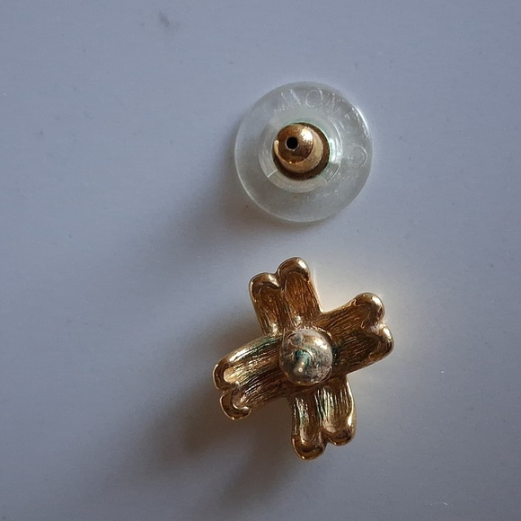 Monet Gold Tone Criss Cross Post Earrings - Picture 4 of 4